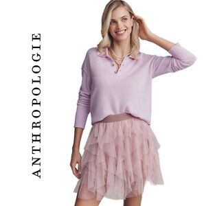Anthropologie Chéri Ruffled Tulle Mini Skirt